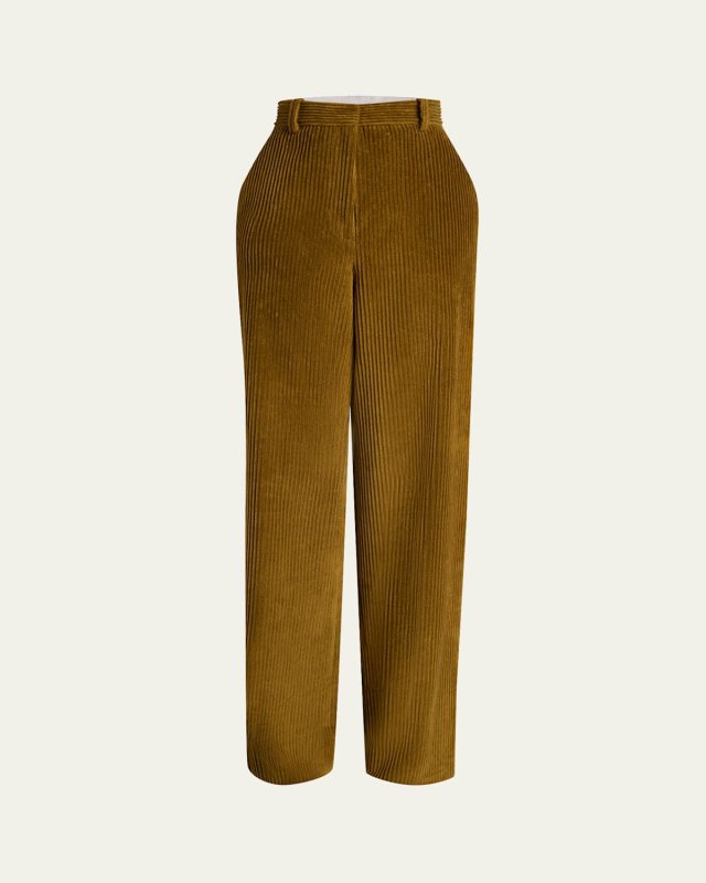 Lidie Cordurouy Wide-Leg Pants